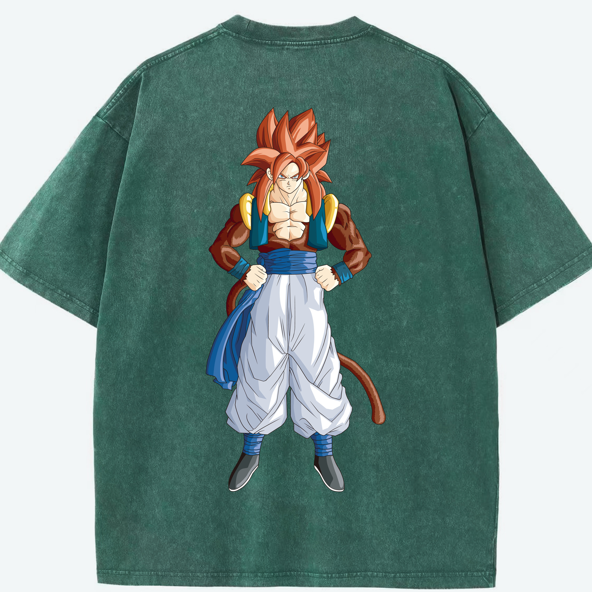 （画像用） ドラゴンボール 孫悟空（そん ごくう）Son Goku カカロット DRAGON BALL Kakarotto 綿100% ヴィンテージ風 半袖Tシャツ（背面プリント）